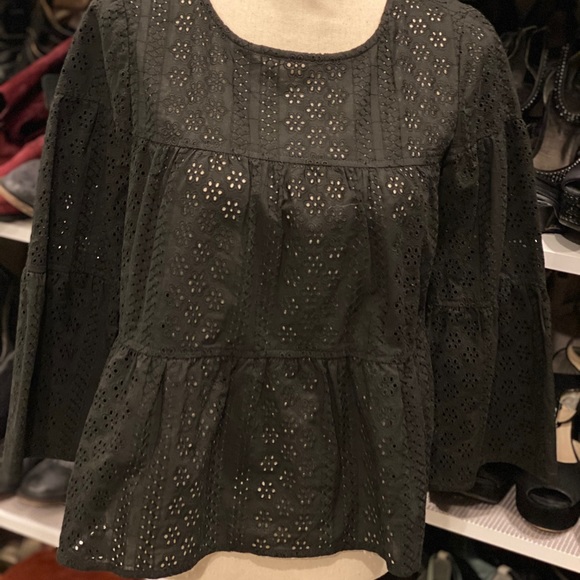 Madewell black lace crop boho style XS NWOT - Picture 1 of 5